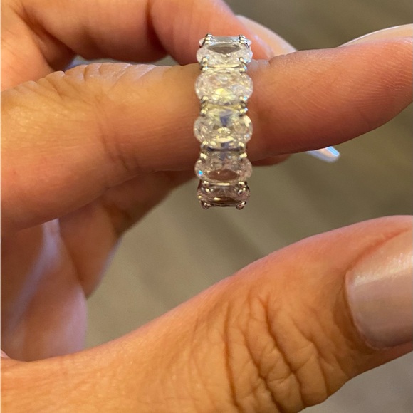 Oval Cubic Zirconia Eternity Ring - Picture 5 of 15